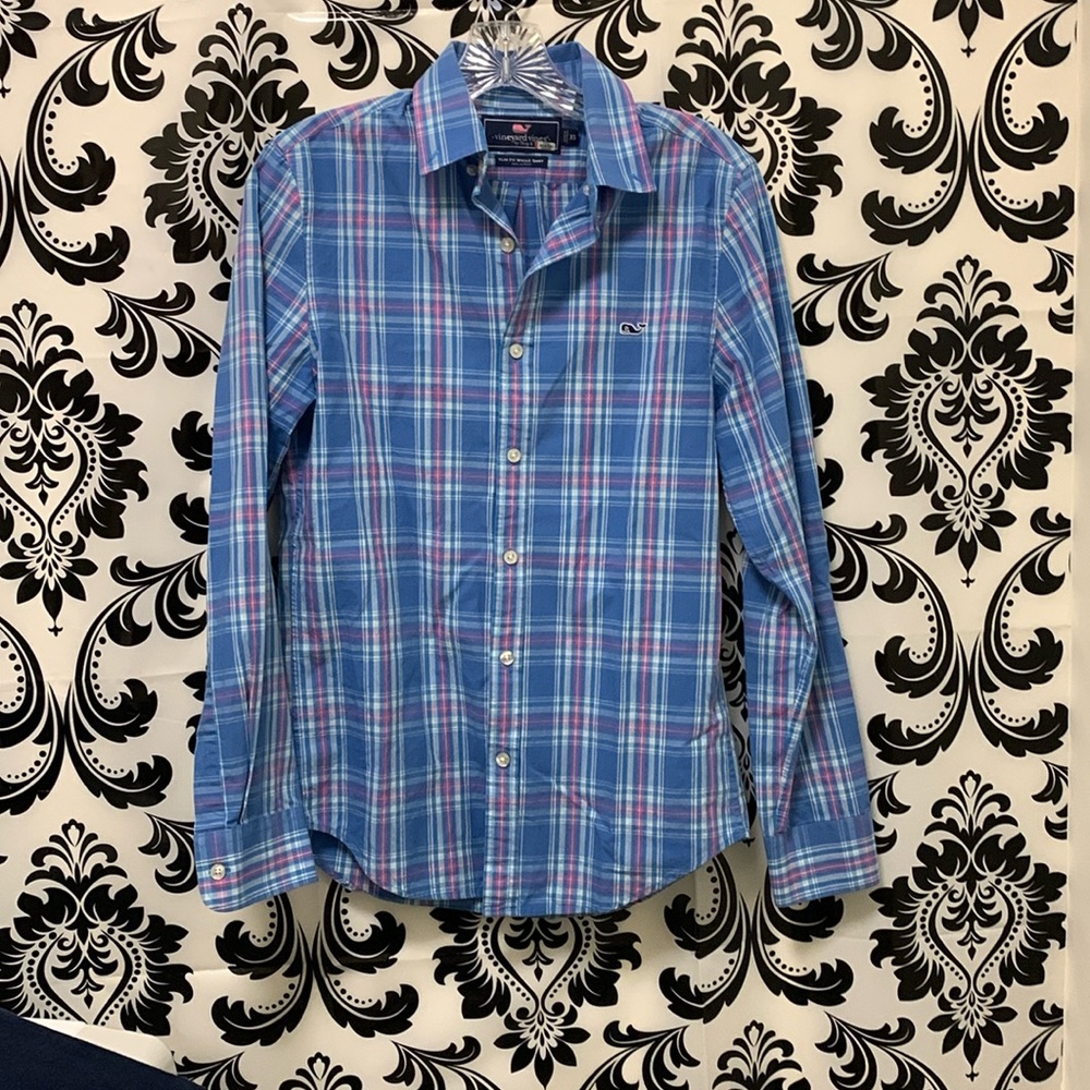 Vineyard Vines Men's Slim Fit Whale Shirt Button Down Dress Shirt XS